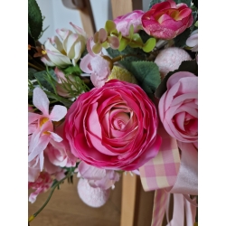 Wianek wiosenny wielkanocny na drzwi Pastelowy Poranek 50 cm